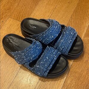 Rag & Bone 8.5 Blue Tweed Sandals